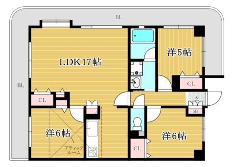 朝日プラザ小戸リバージュ801号室-間取り