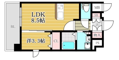 HGS山王南701号室-間取り