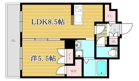 エクセラ大濠公園西204号室-間取り