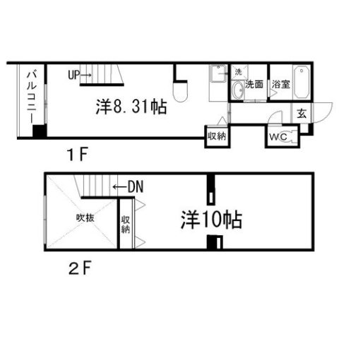 ラ・クラッセ竹下203号室-間取り