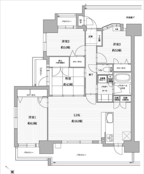 グランフォーレ南福岡7F号室-間取り