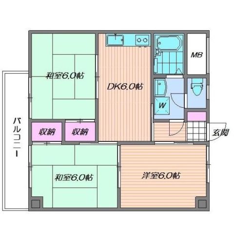 皐月マンション奈良屋402号室-間取り