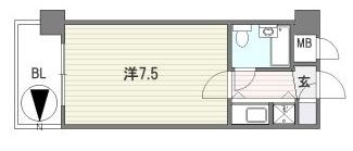 朝日プラザ六本松214号室-間取り