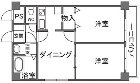 クレストパーク大濠501号室-間取り