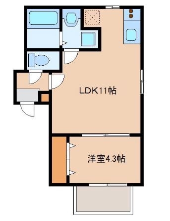 kate貝塚302号室-間取り