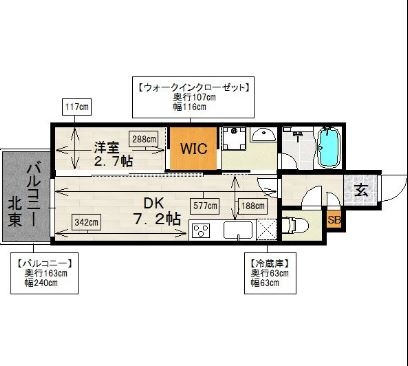 サンヒルズ大橋駅前902号室-間取り