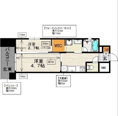 サンヒルズ大橋駅前1001号室-間取り