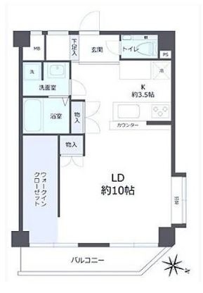 ライオンズマンション薬院405号室-間取り