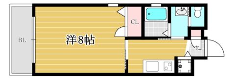 大濠アンビエンテ201号室-間取り