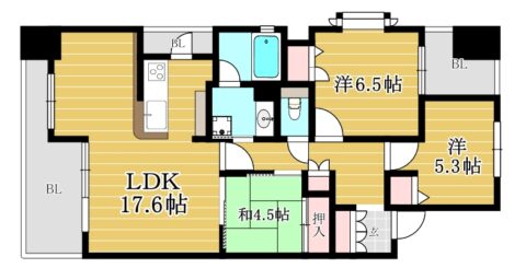 アメックス大手門ツインビュー1001号室-間取り