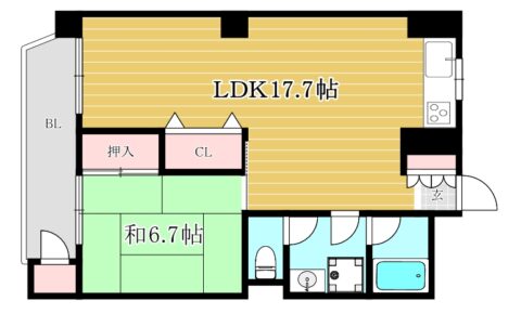 サンハイツ平尾402号室-間取り