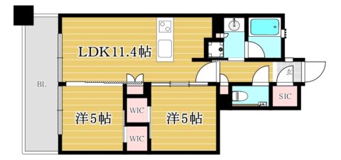 クリオ福岡博多ミッドグレイス1004号室-間取り