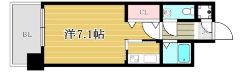 エステートモア天神スタジオ1421号室-間取り