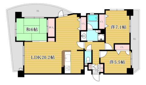 アプローズ薬院デュオイースト601号室-間取り