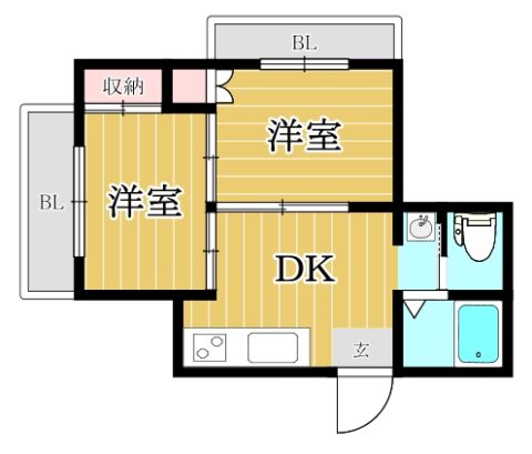 大東ビルII403号室-間取り